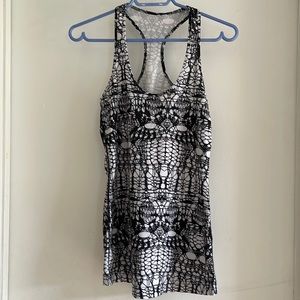 lululemon athletica Black and White Patterned Racerback Tank